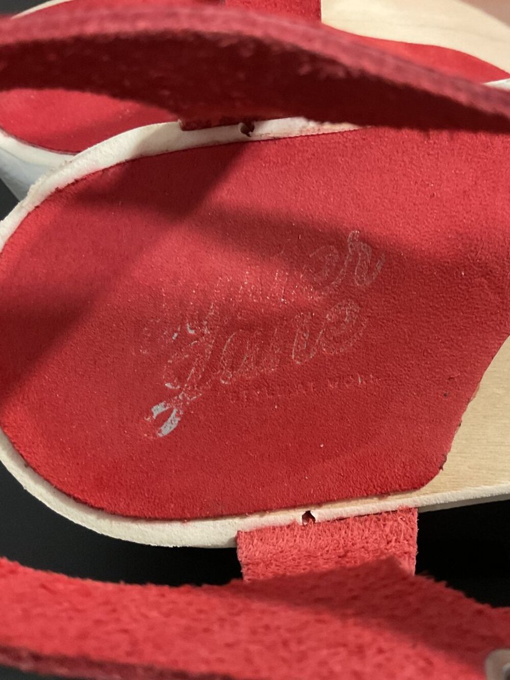 Red Suede Ankle-Strap Platform Sandals - Picture 6 of 16